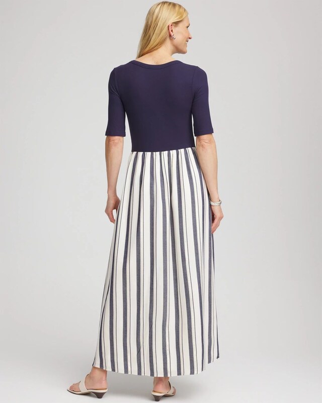 Mixed Metallic Striped Maxi Dress - image 3